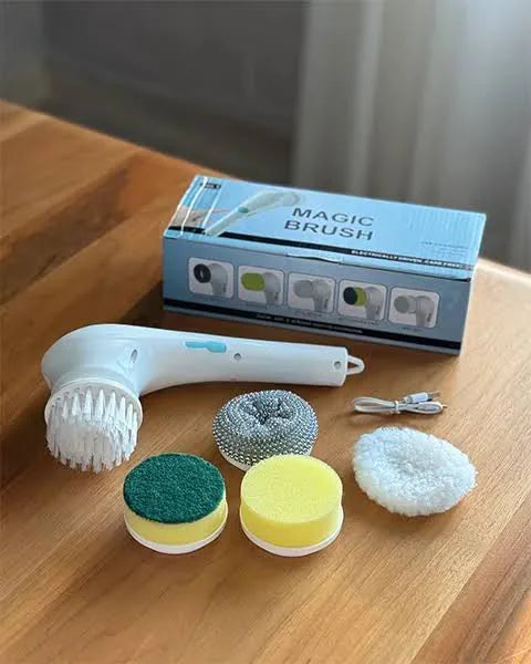 فرشاة التنظيف الكهربائية Magic Brush بالشحن – 5 رؤوس